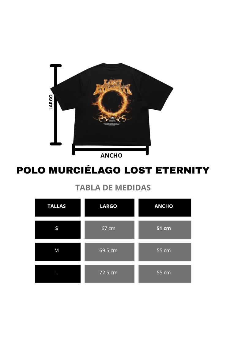 POLO MURCIÉLAGO LOST ETERNITY NEGRO
