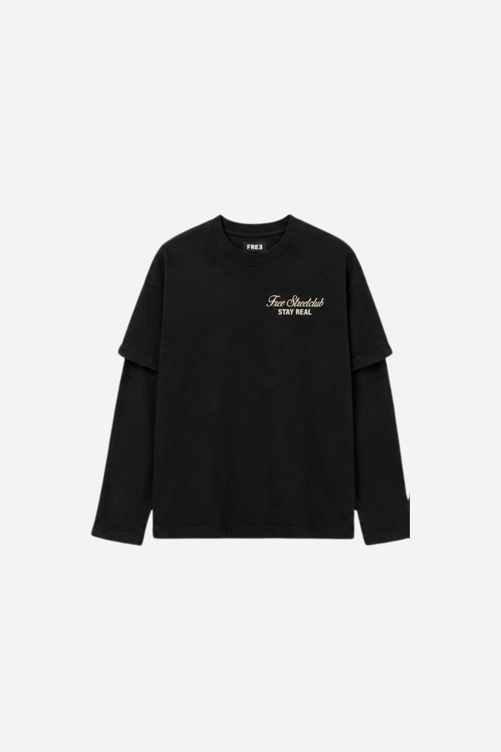POLO DOBLE MANGA LARGA STAY REAL NEGRO