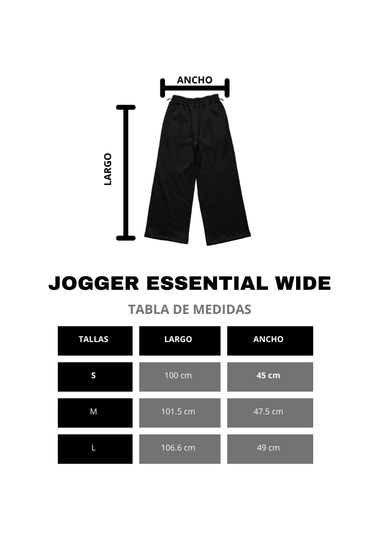 CONJUNTO ESSENTIAL WIDE NEGRO