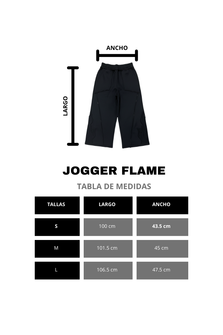JOGGER FLAME NEGRO