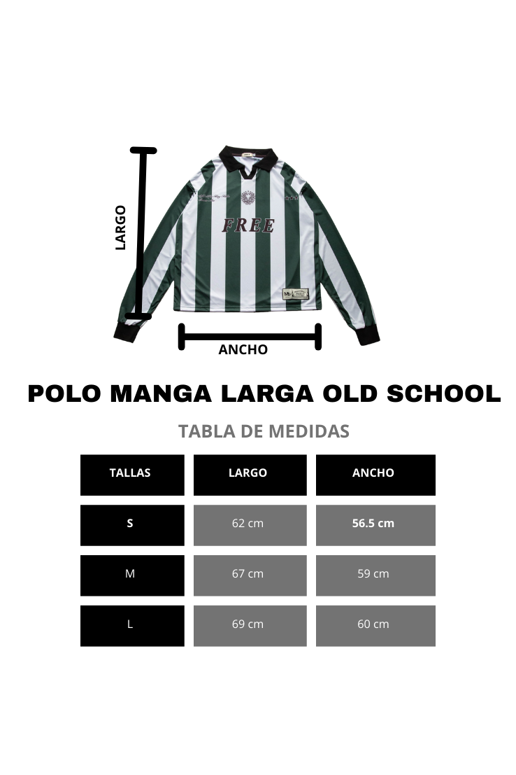 POLO MANGA LARGA OLD SCHOOL VERDE