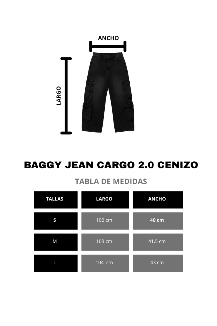 BAGGY JEAN CARGO 2.0 CENIZO