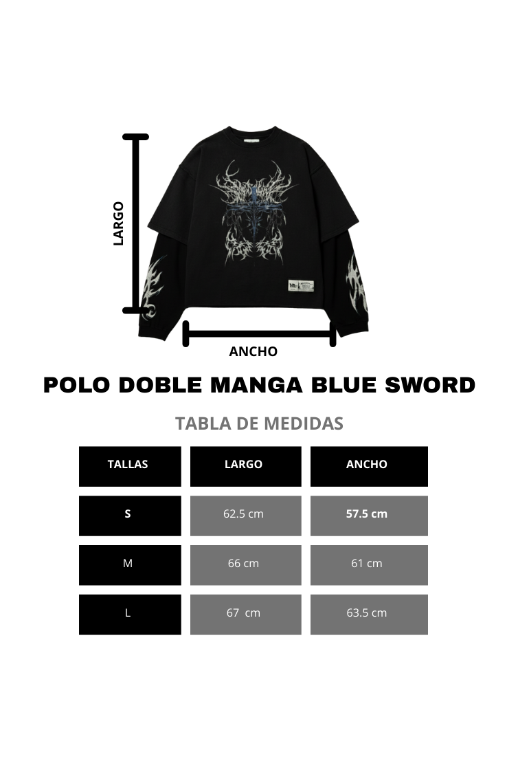 POLO DOBLE MANGA BLUE SWORD