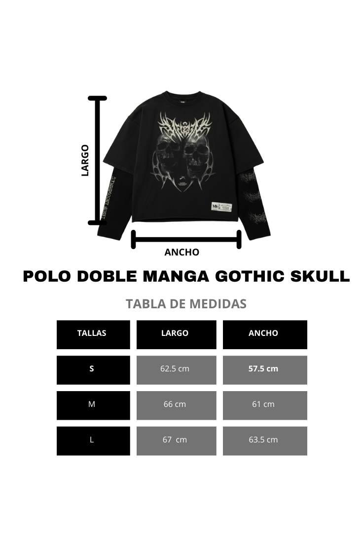 POLO DOBLE MANGA GOTHIC SKULL