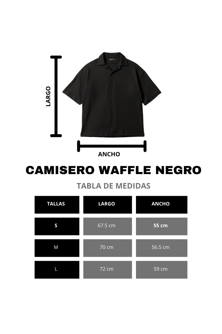 CAMISA WAFFLE NEGRO