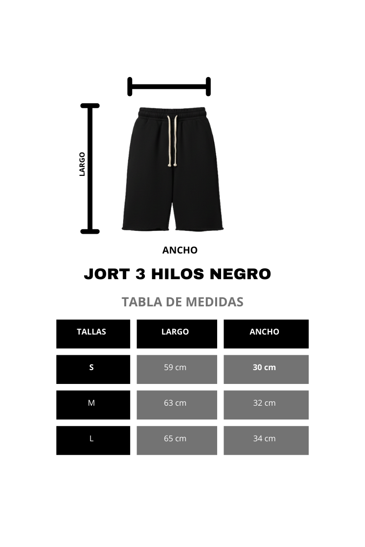 JORT TERRY 3 HILOS NEGRO