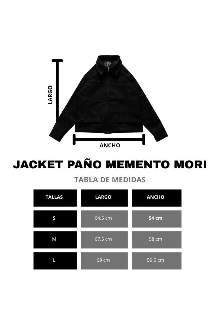 JACKET PAÑO MEMENTO MORI NEGRO
