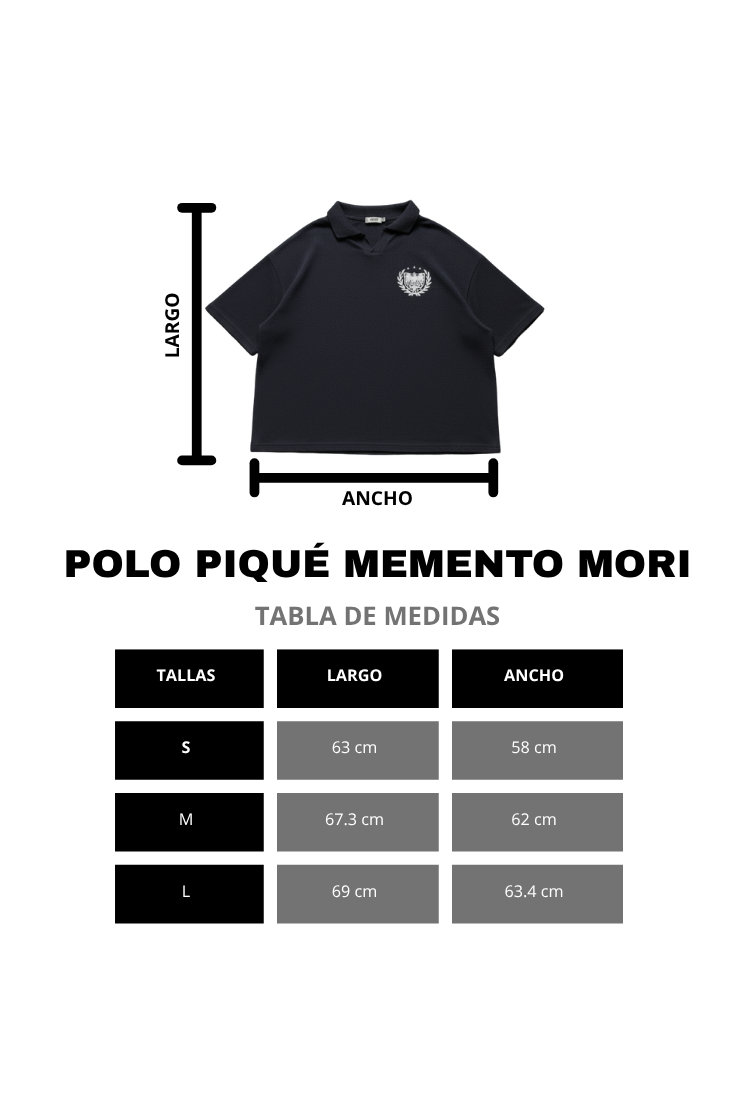 POLO PIQUÉ MEMENTO MORI PLOMO