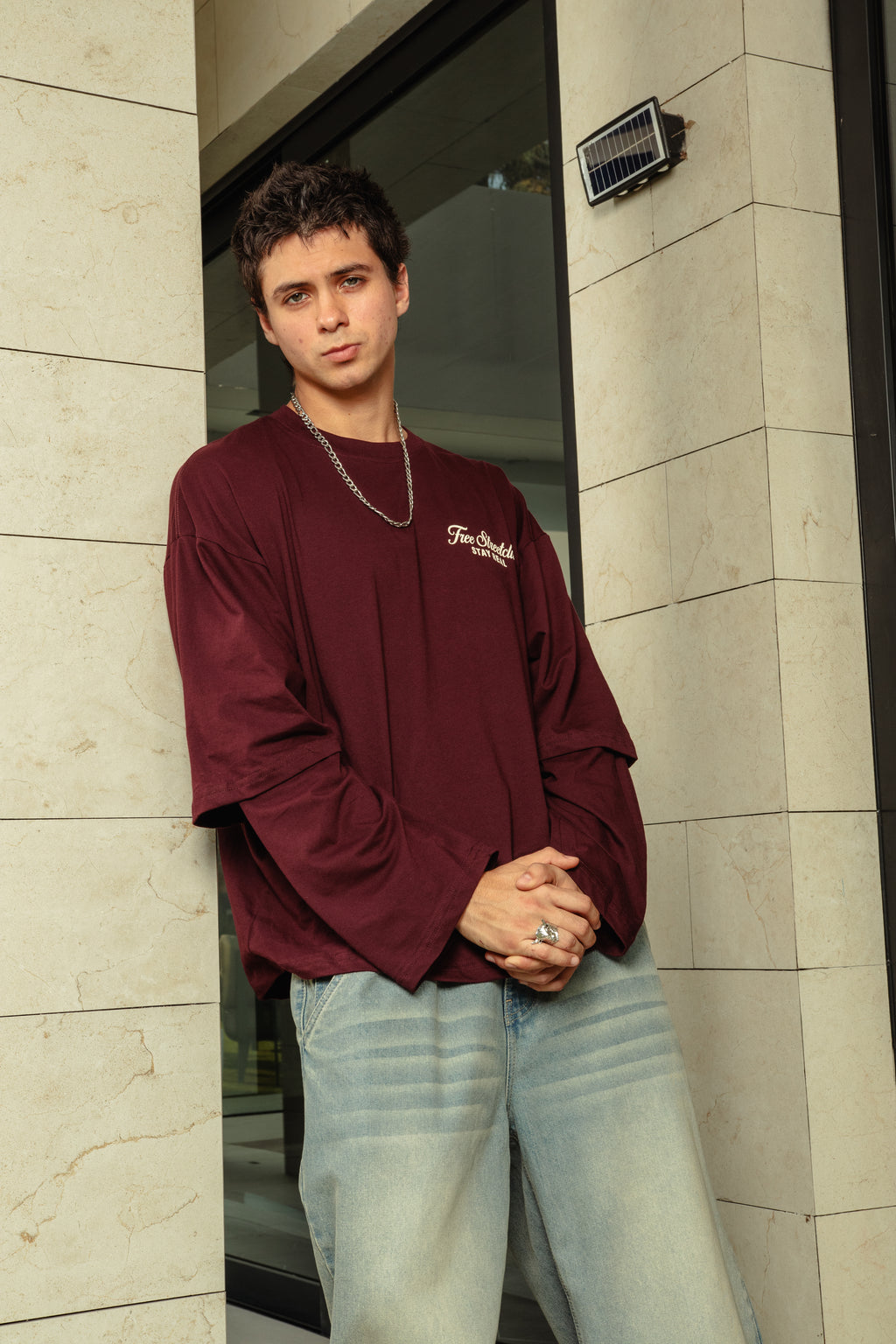 POLO DOBLE MANGA LARGA STAY REAL VINO