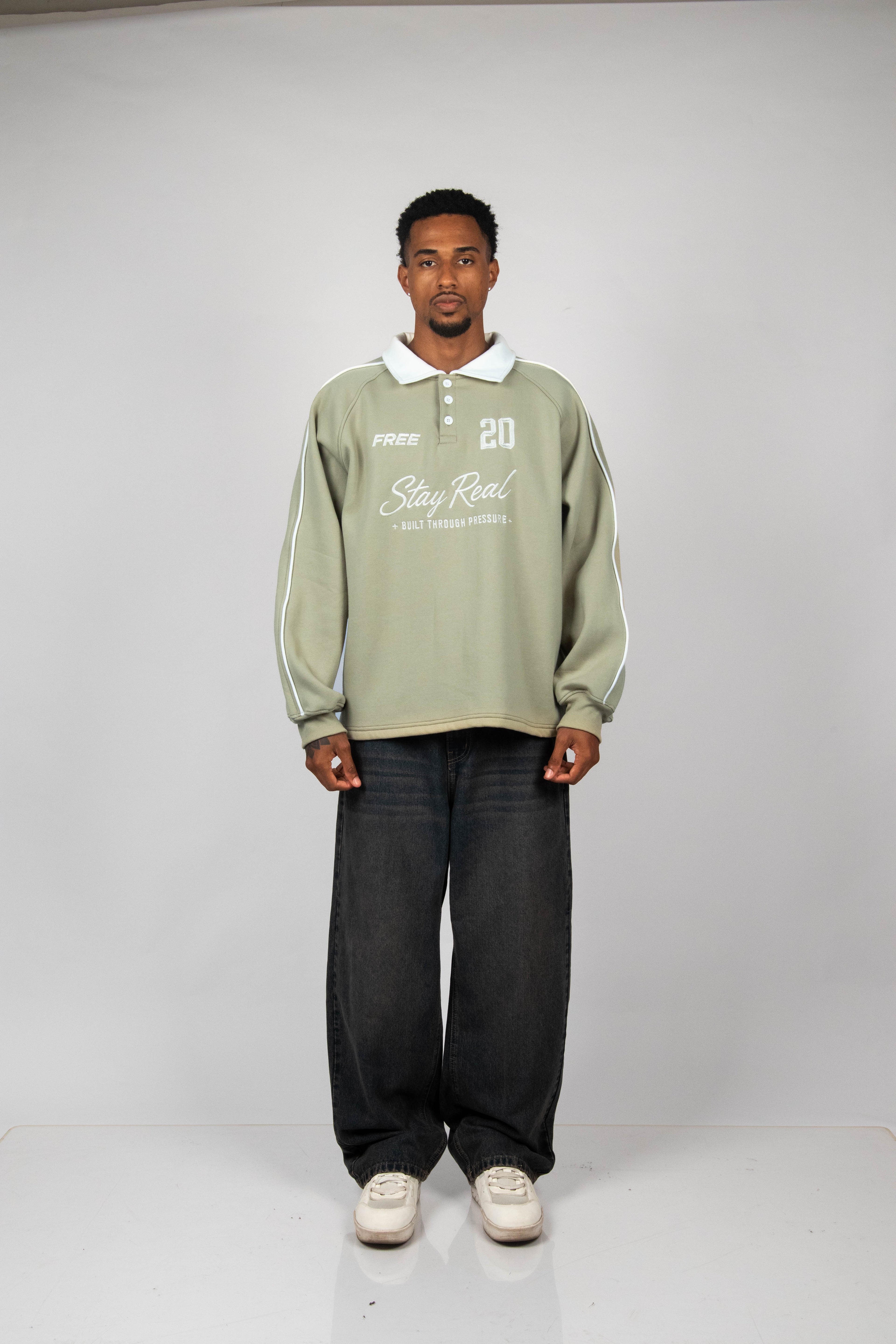 POLERA CROP  RANGLAN STAY REAL VERDE HOJA
