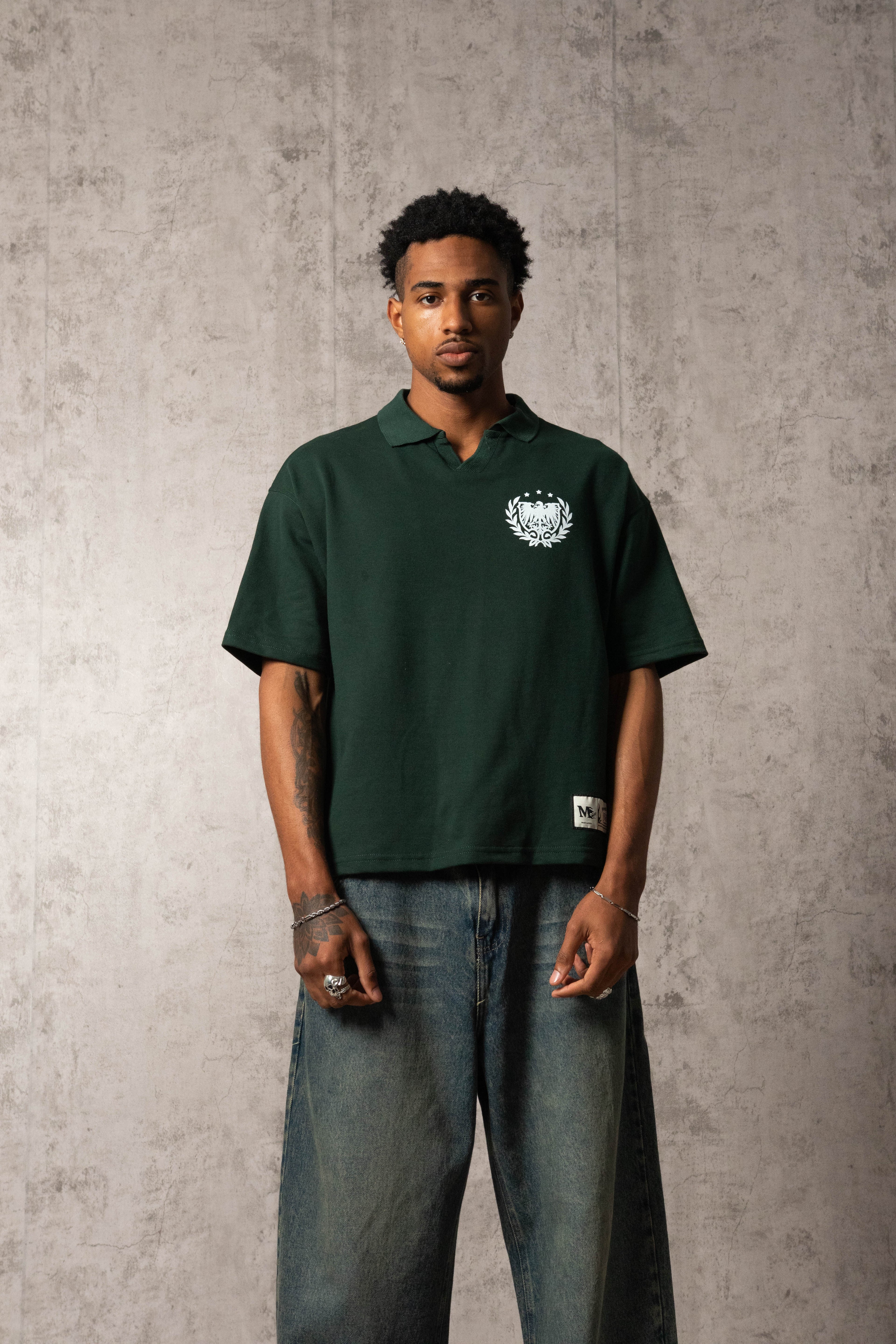 POLO PIQUÉ MEMENTO MORI VERDE HUMO