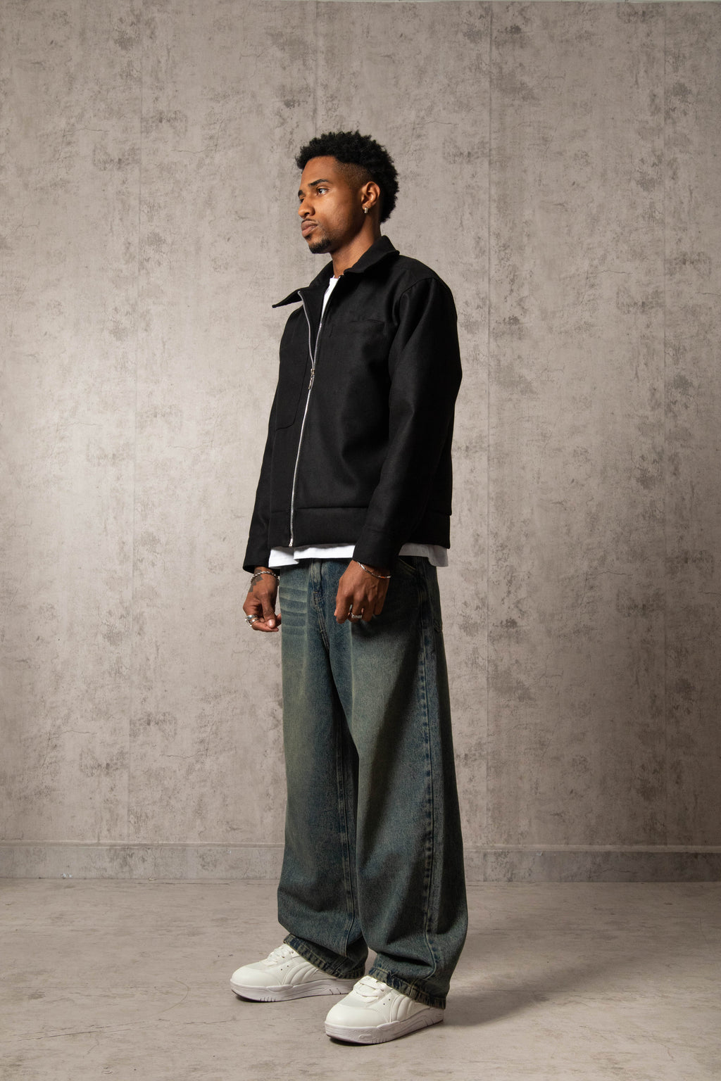 JACKET PAÑO MEMENTO MORI NEGRO