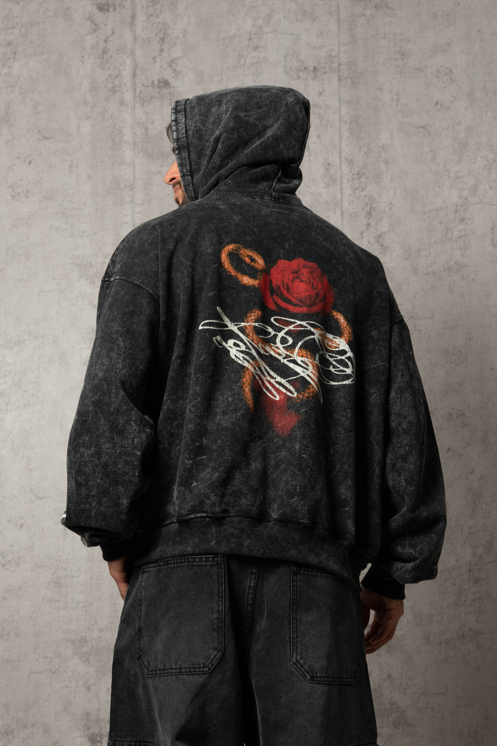 HODDIE BOXY OVERSIZE SNAKE ROSE