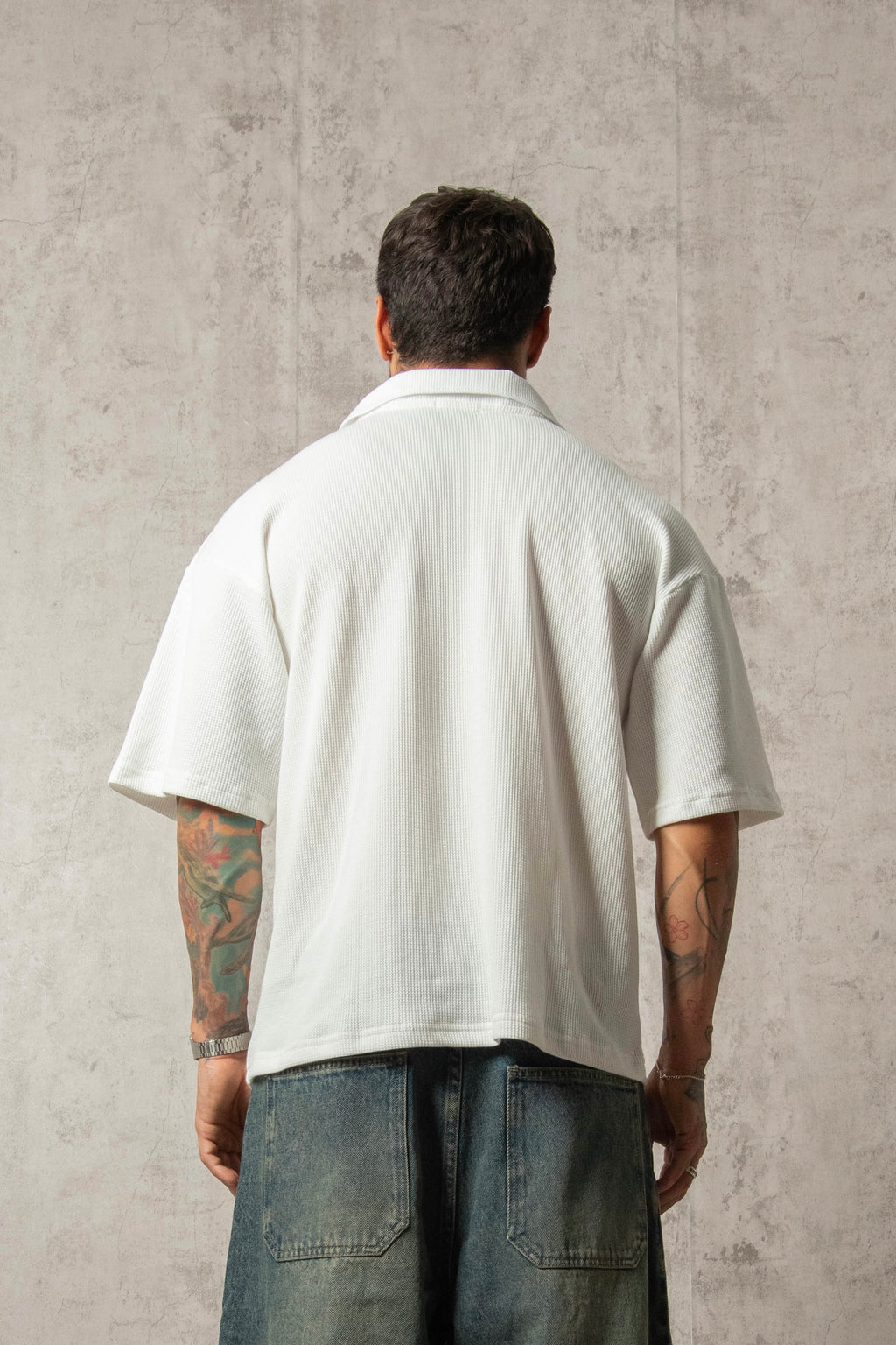 CAMISA WAFFLE HUESO