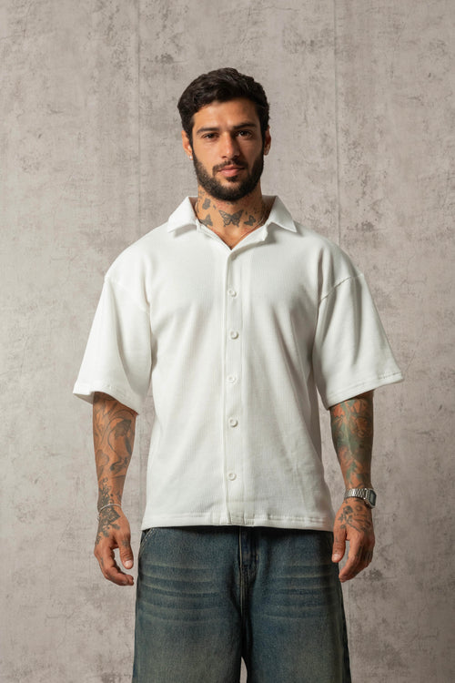 CAMISA WAFFLE HUESO