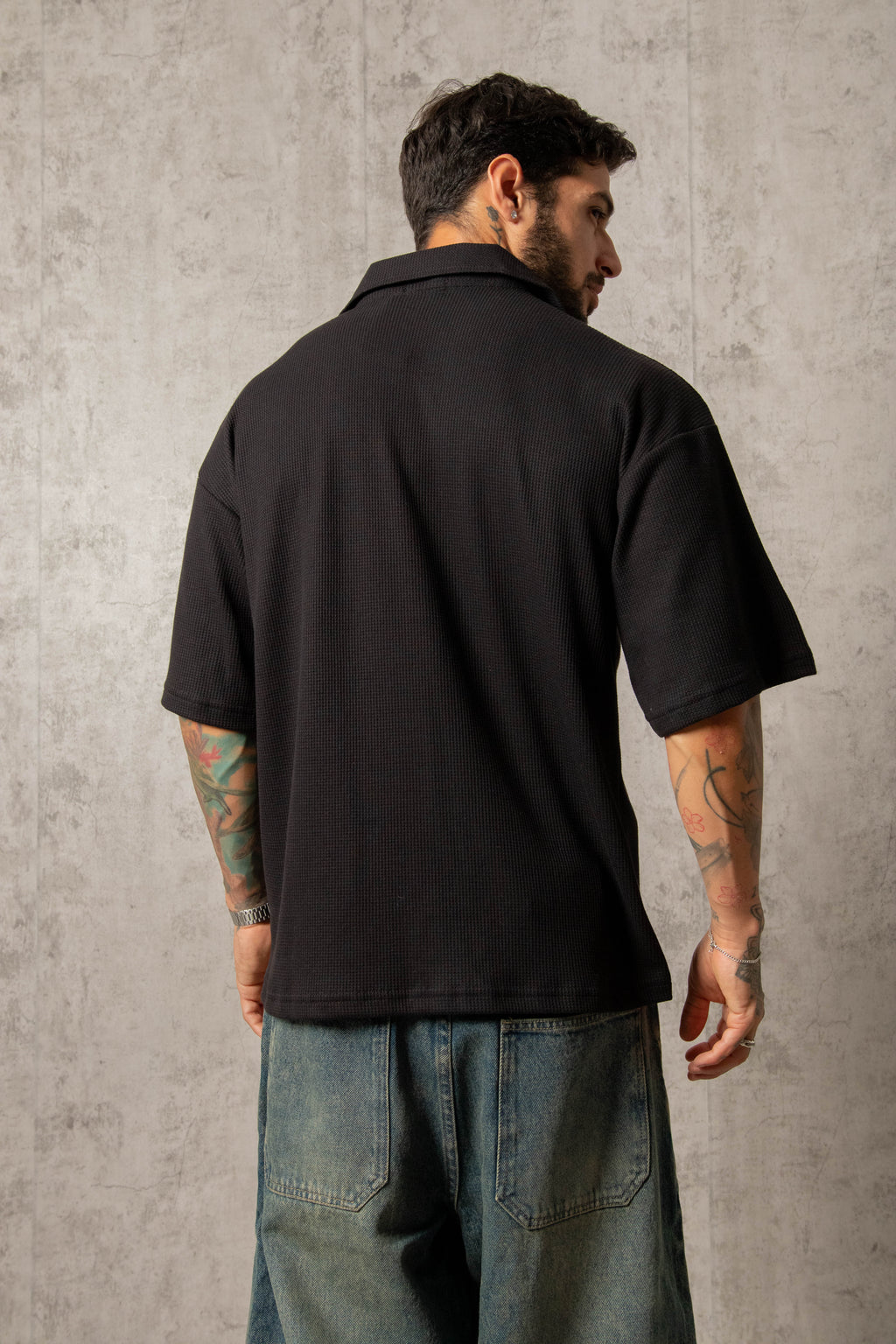 CAMISA WAFFLE NEGRO
