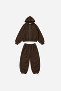 SET FREE ZIP HODDIE + JOGGER – MARRÓN