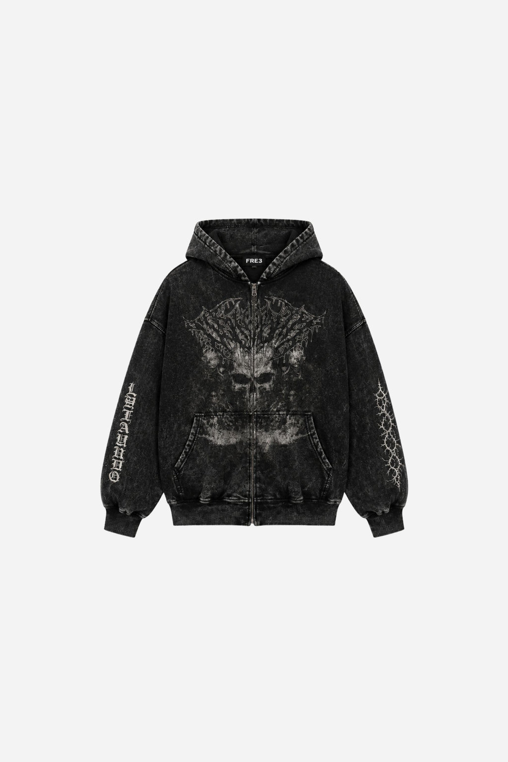 ZIP HODDIE ACIDWASH STAY REAL CENIZO