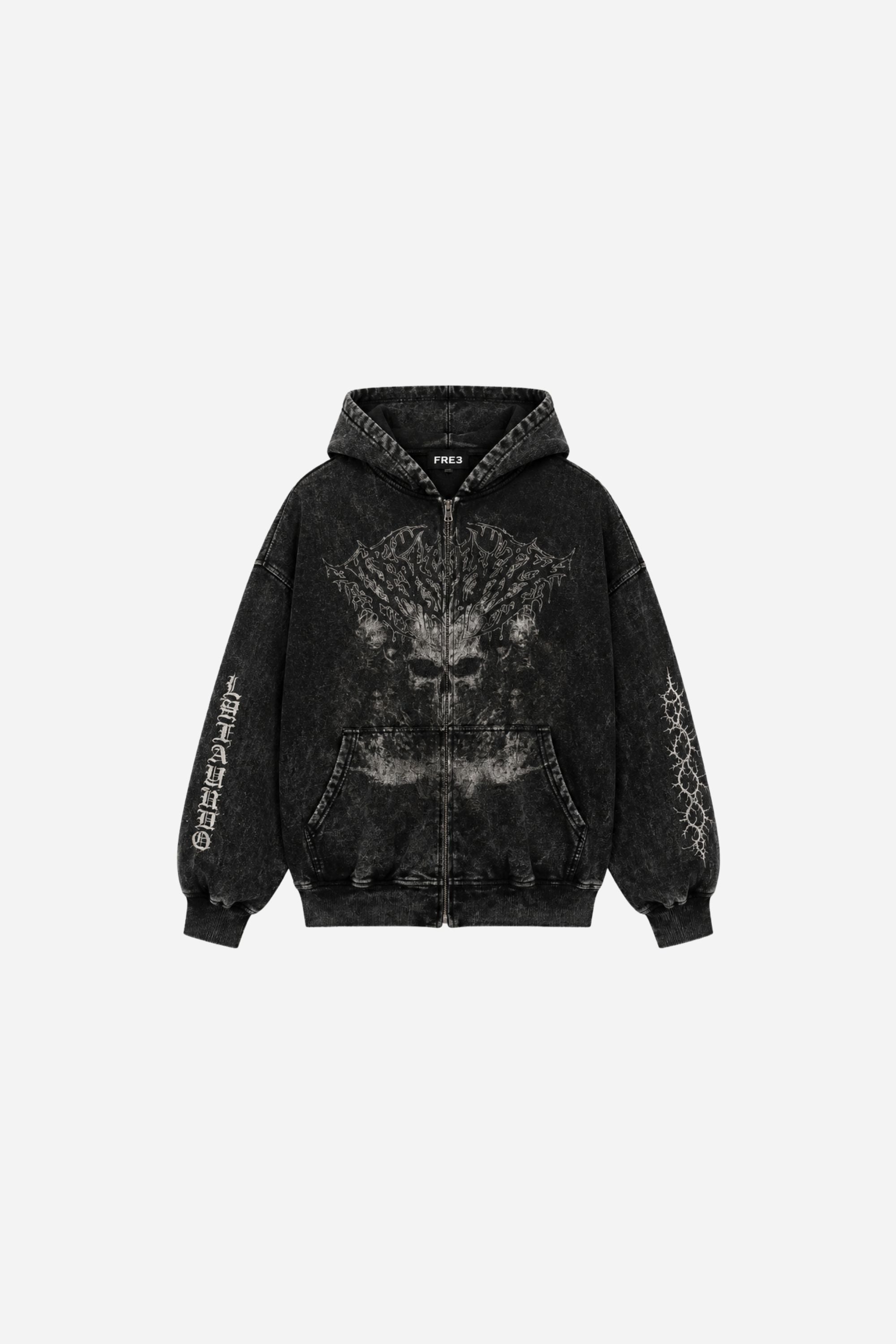ZIP HODDIE ACIDWASH STAY REAL CENIZO