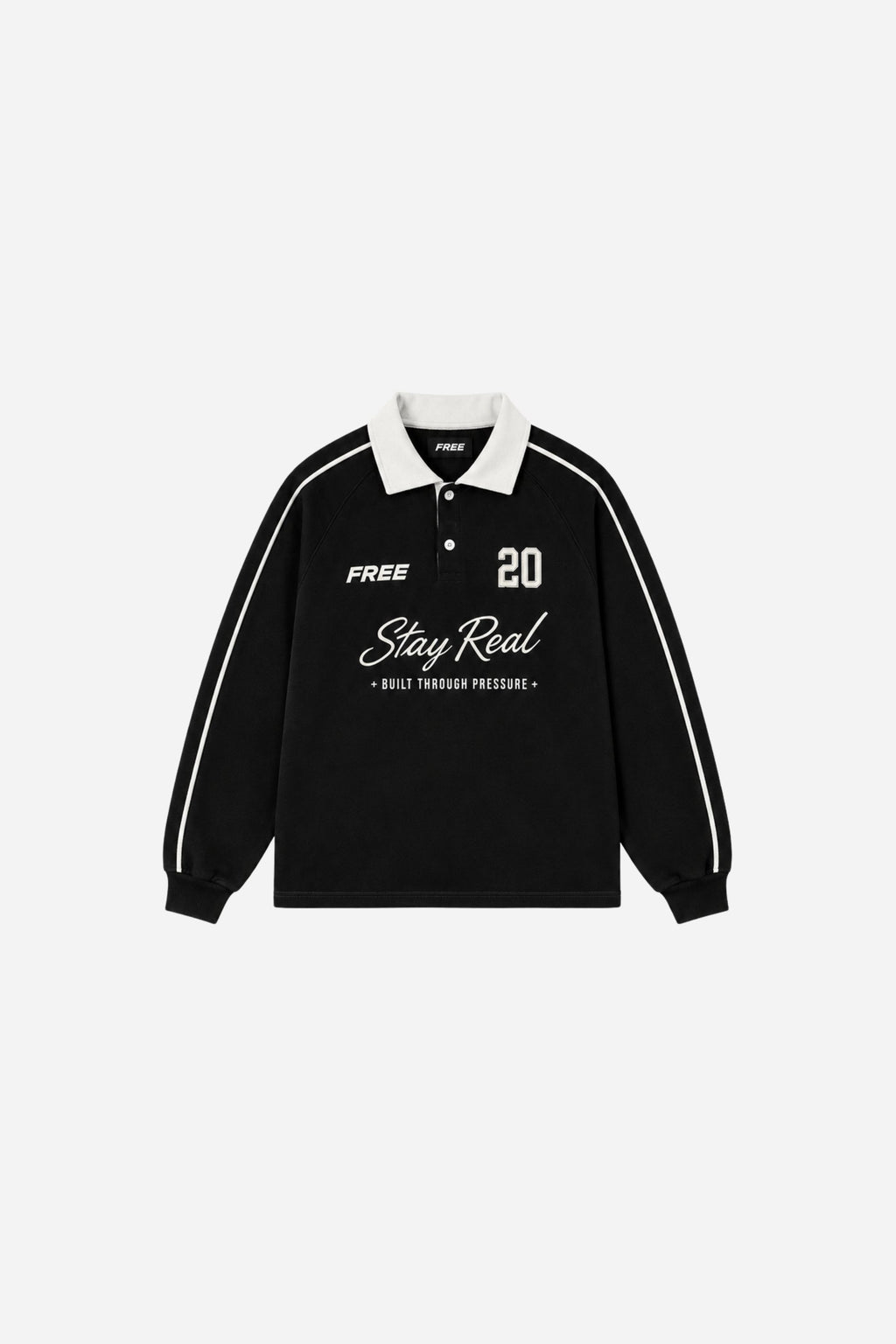 POLERA CROP RANGLAN STAY REAL NEGRO