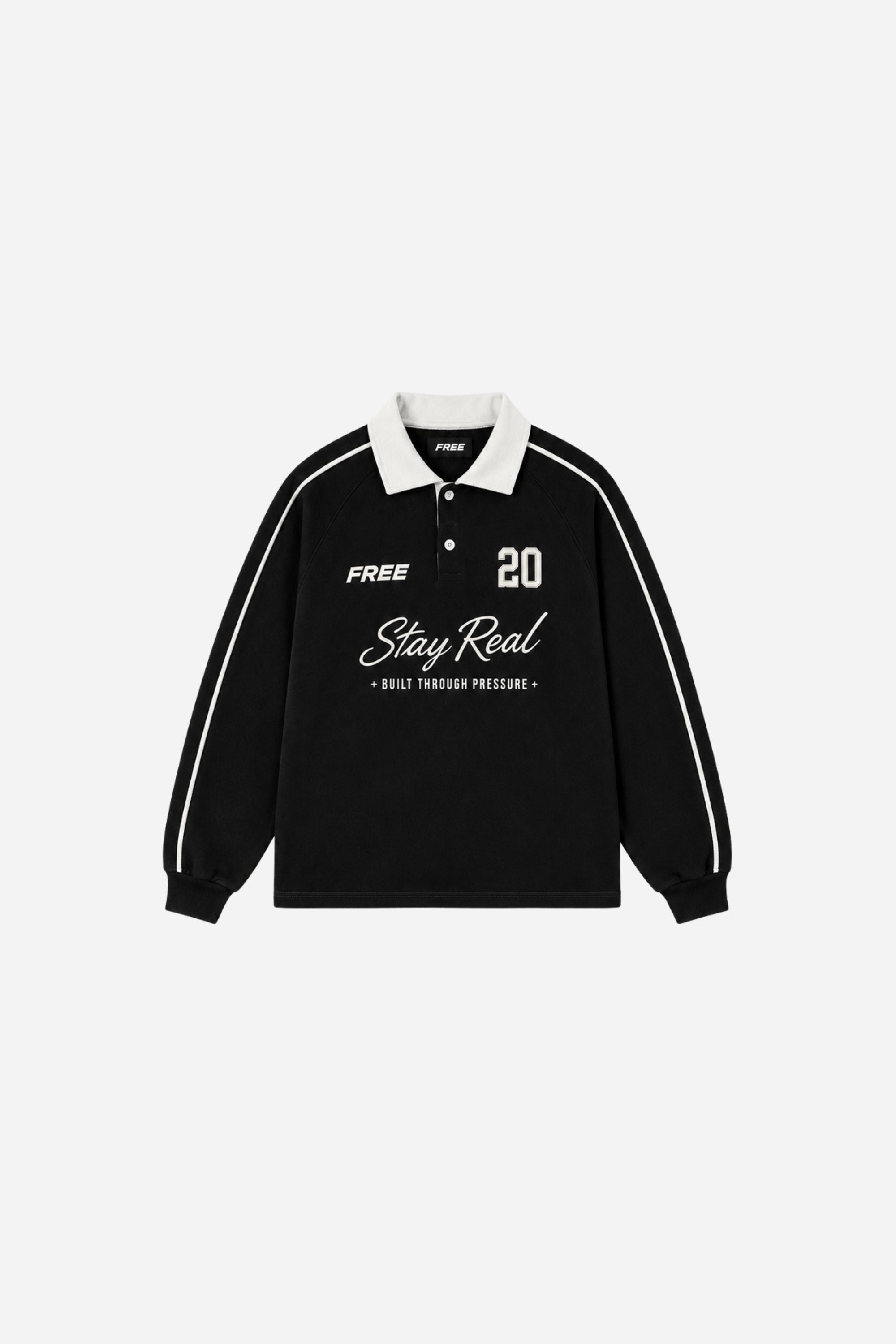 POLERA CROP RANGLAN STAY REAL NEGRO