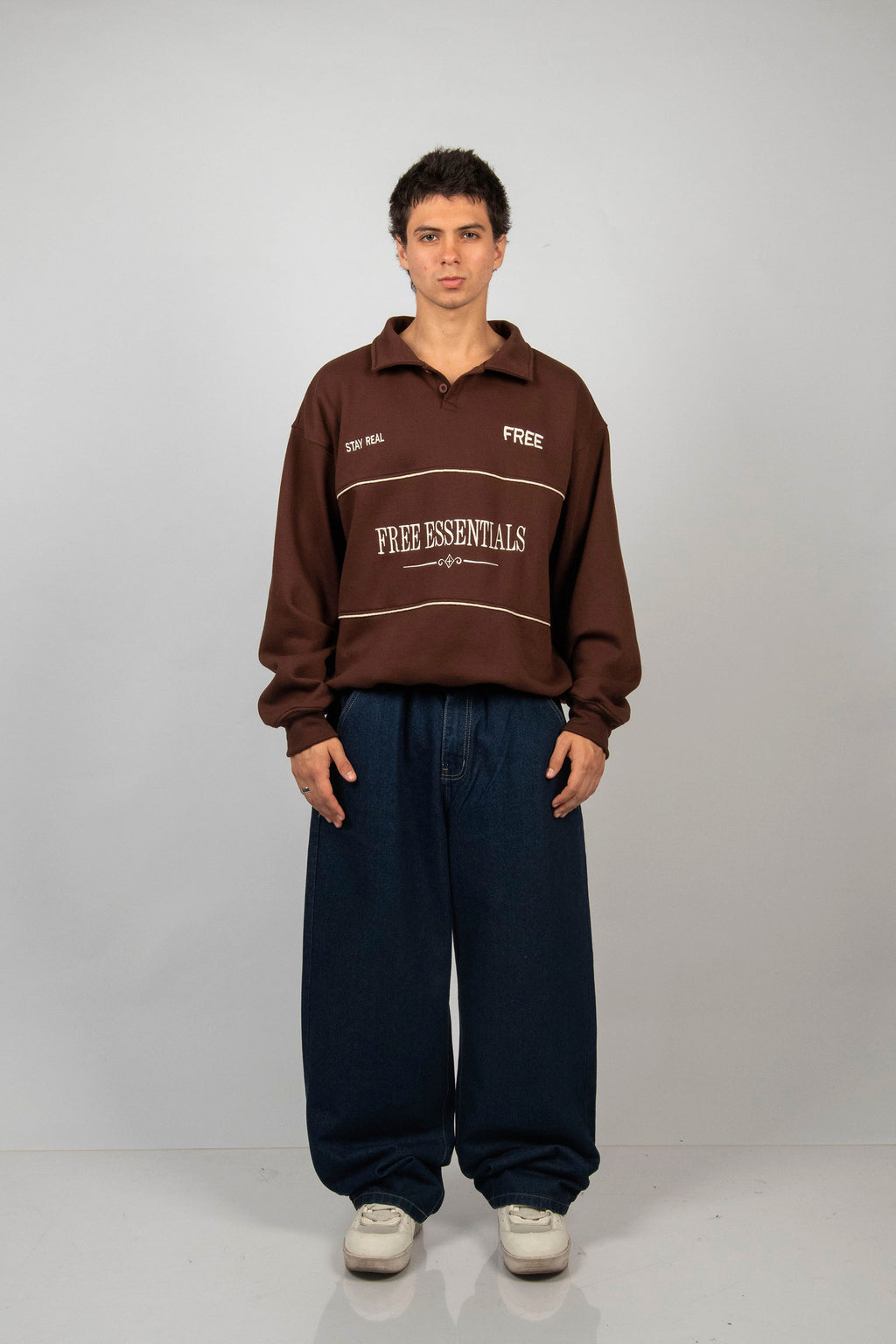 POLERA CROP FREE ESSENTIAL MARRON