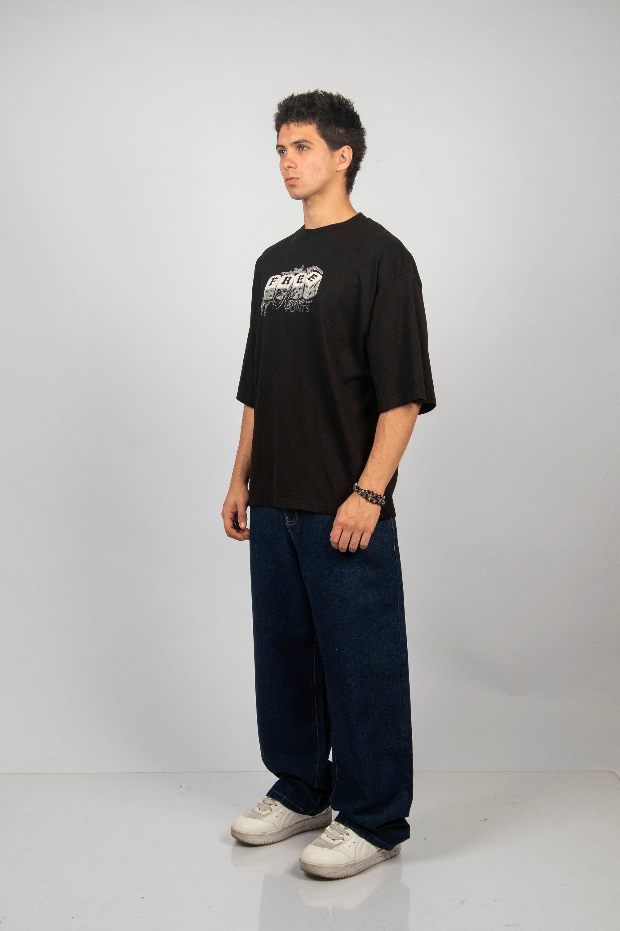 POLO MURCIELAGO RANDOM POINTS NEGRO