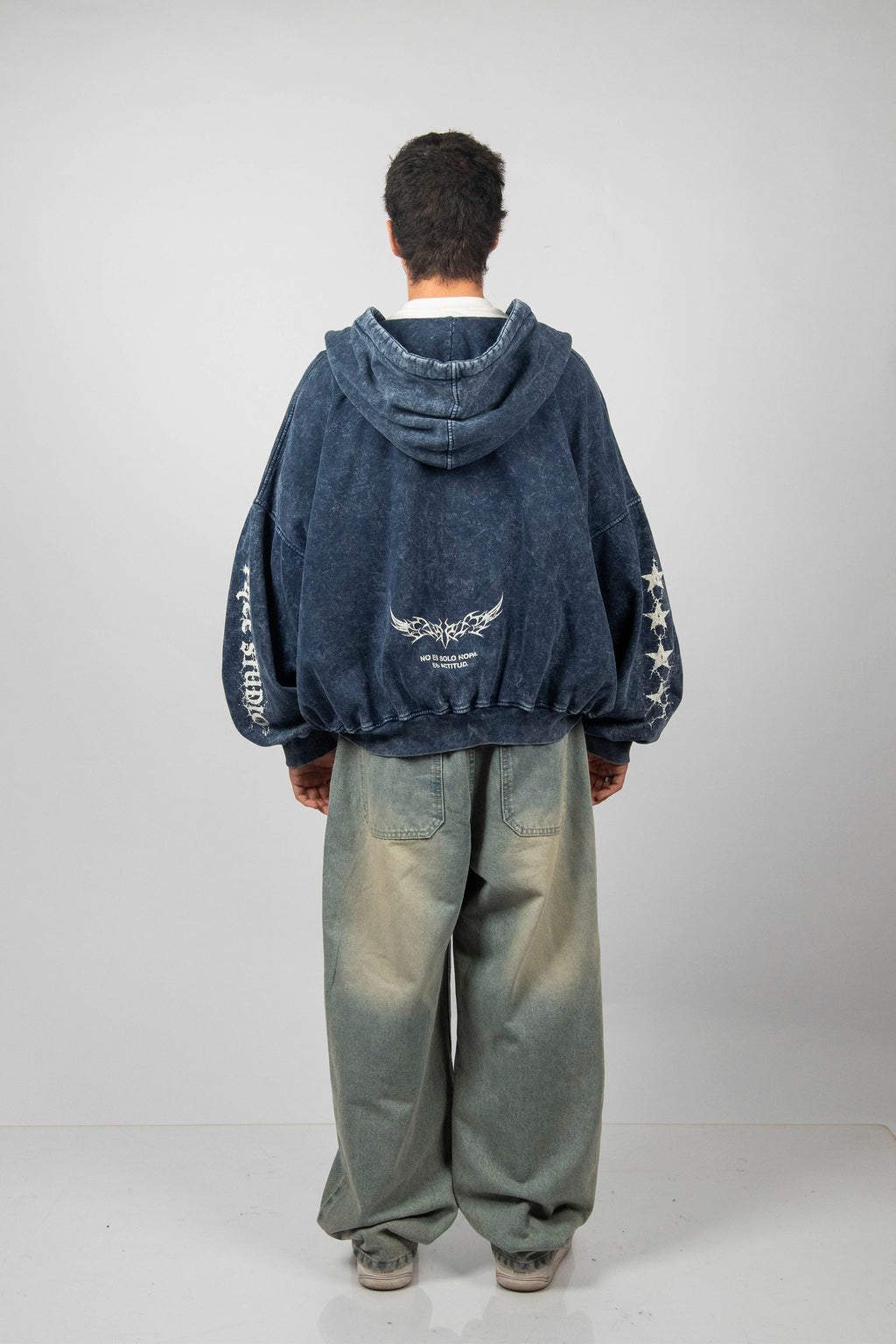 ZIP HODDIE ACIDWASH FREE STUDIO AZUL