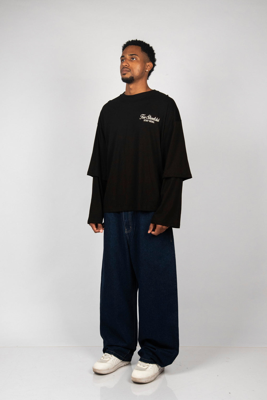 POLO DOBLE MANGA LARGA STAY REAL NEGRO