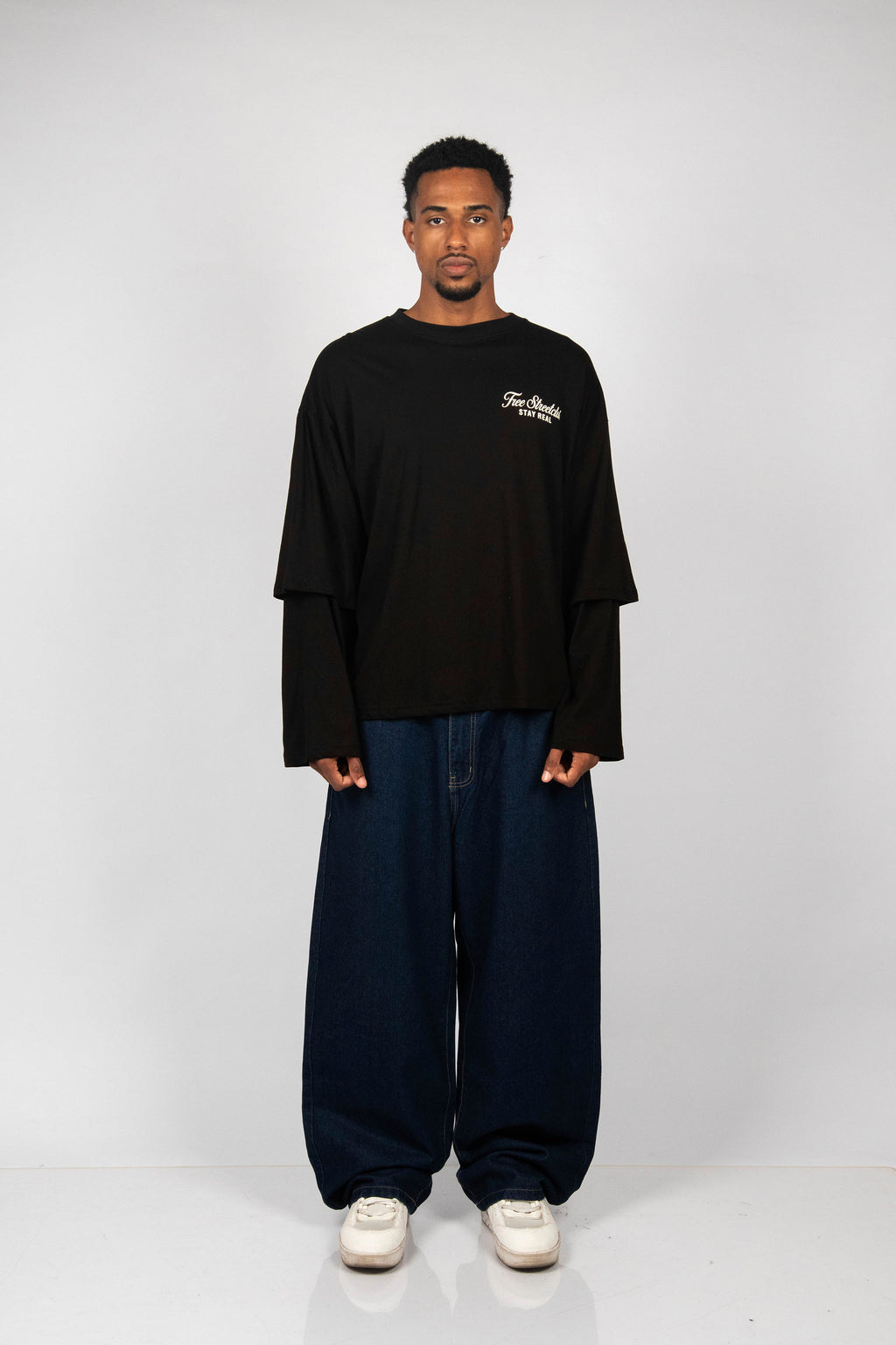 POLO DOBLE MANGA LARGA STAY REAL NEGRO