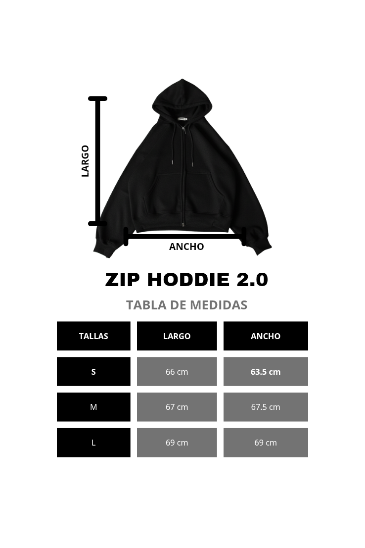 ZIP HODDIE 2.0 NEGRO