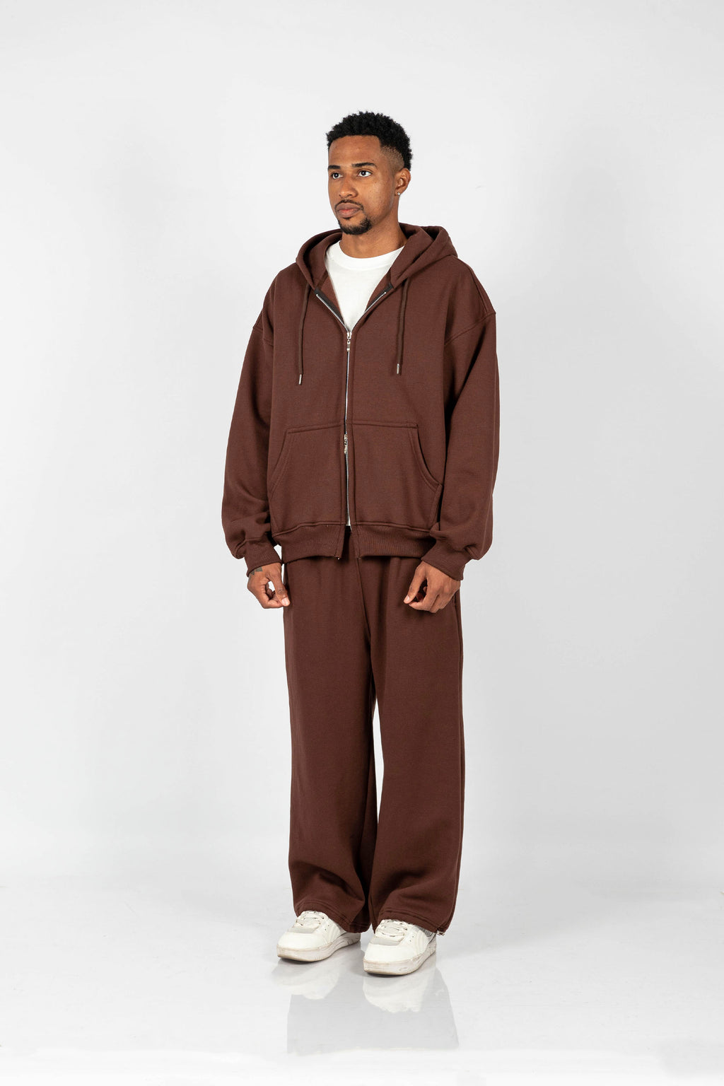 SET FREE ZIP HODDIE + JOGGER – MARRÓN