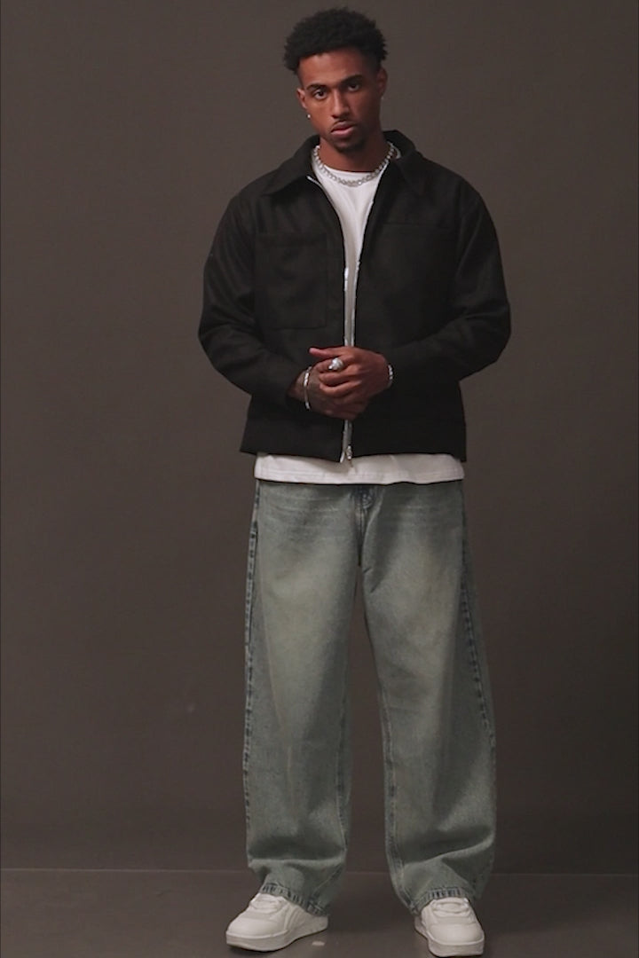 JACKET PAÑO MEMENTO MORI NEGRO